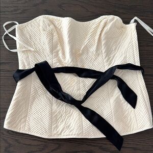 Elegant Cream and Black Crop Top